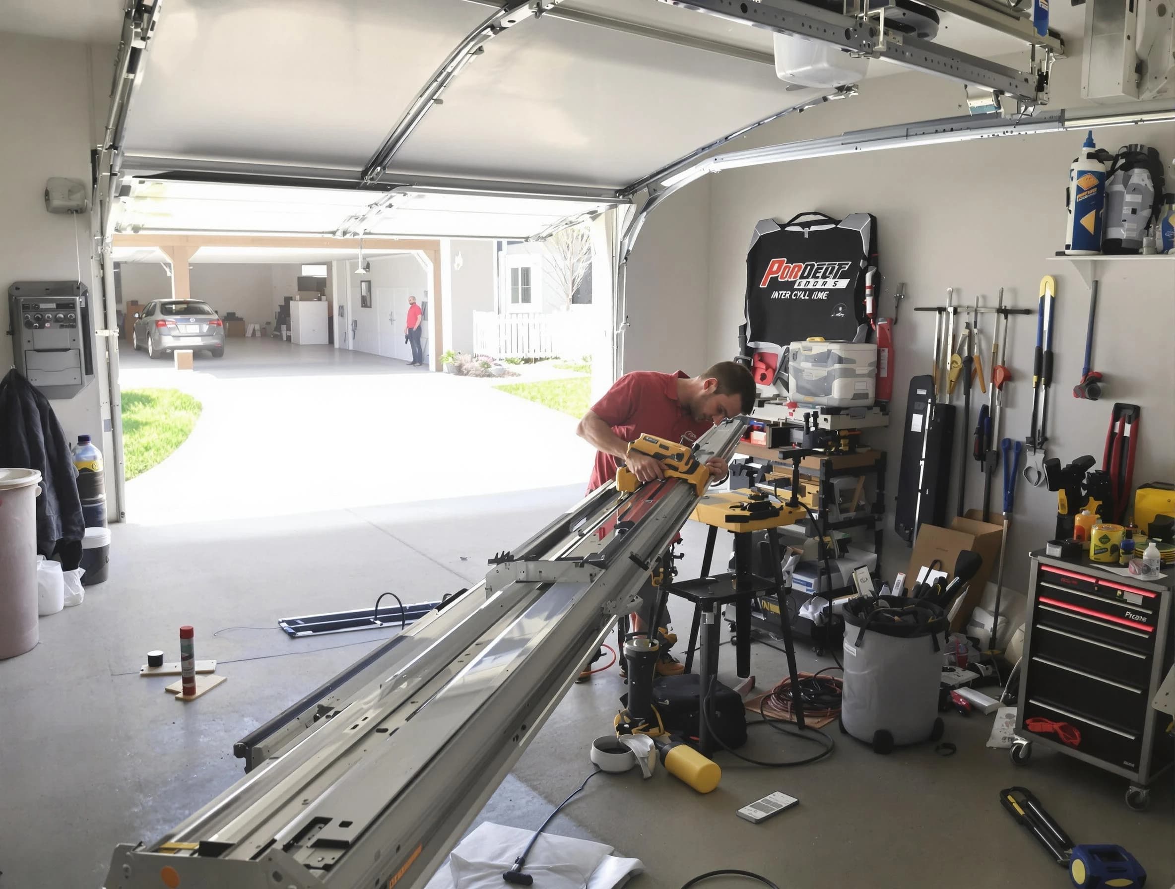 Shrewsbury Garage Door Repair expert performing track repair in Shrewsbury
