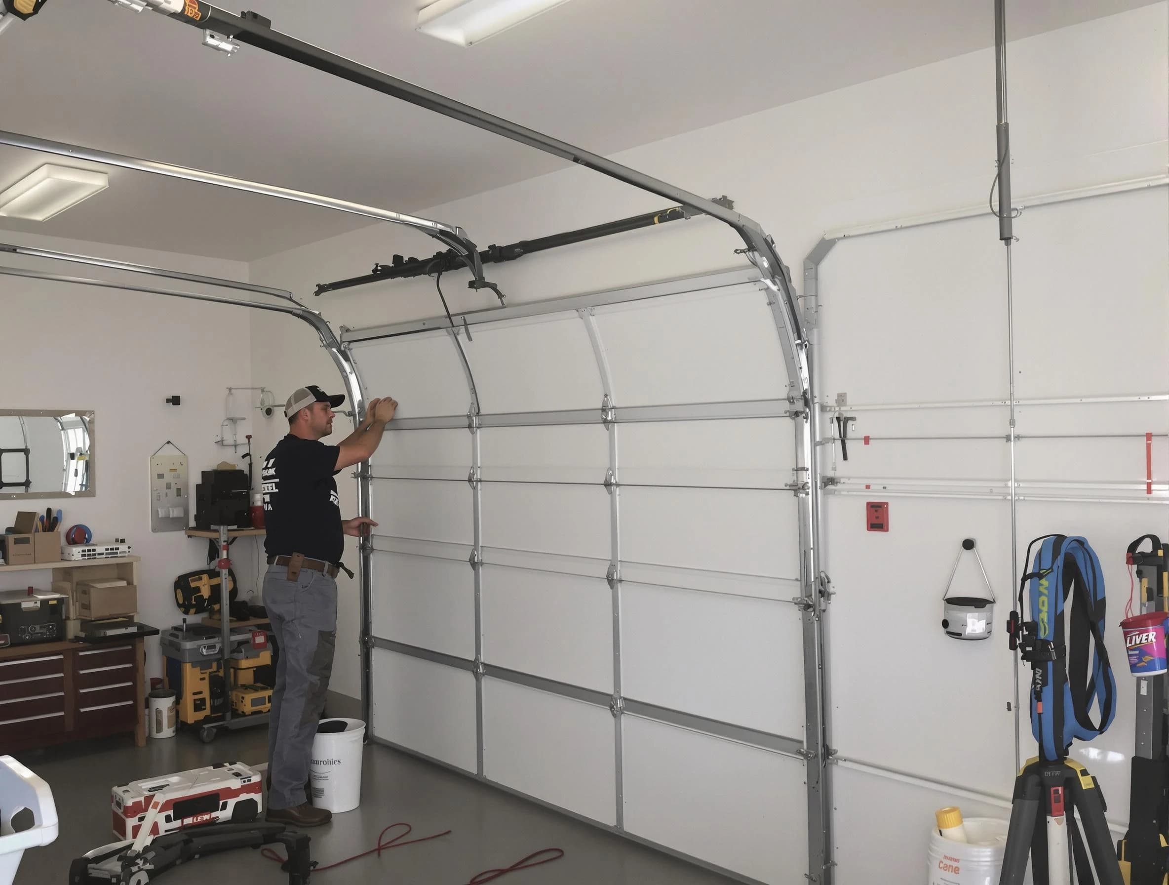 Shrewsbury Garage Door Repair team installing new garage door in Shrewsbury