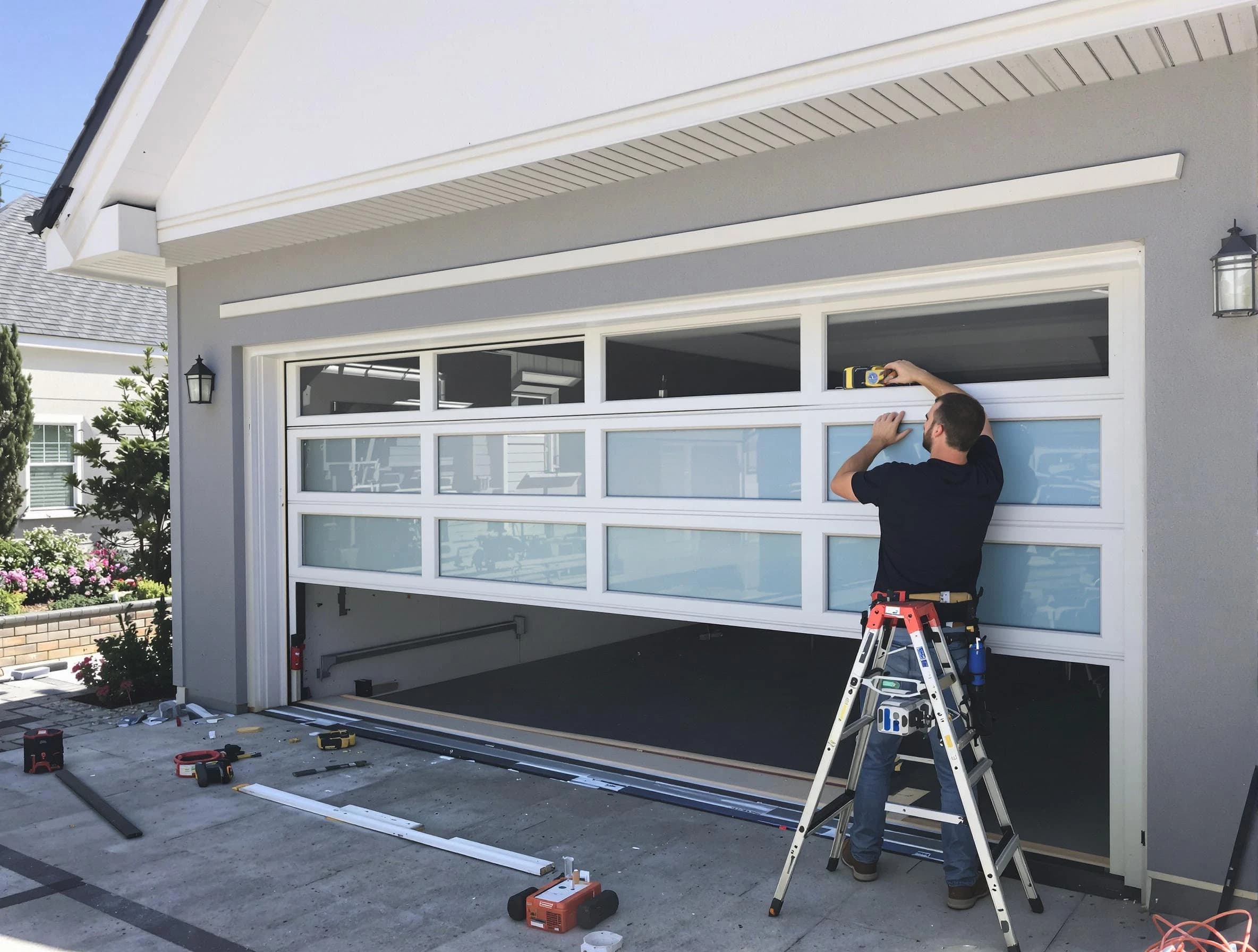 Shrewsbury Garage Door Repair team performing garage door replacement in Shrewsbury