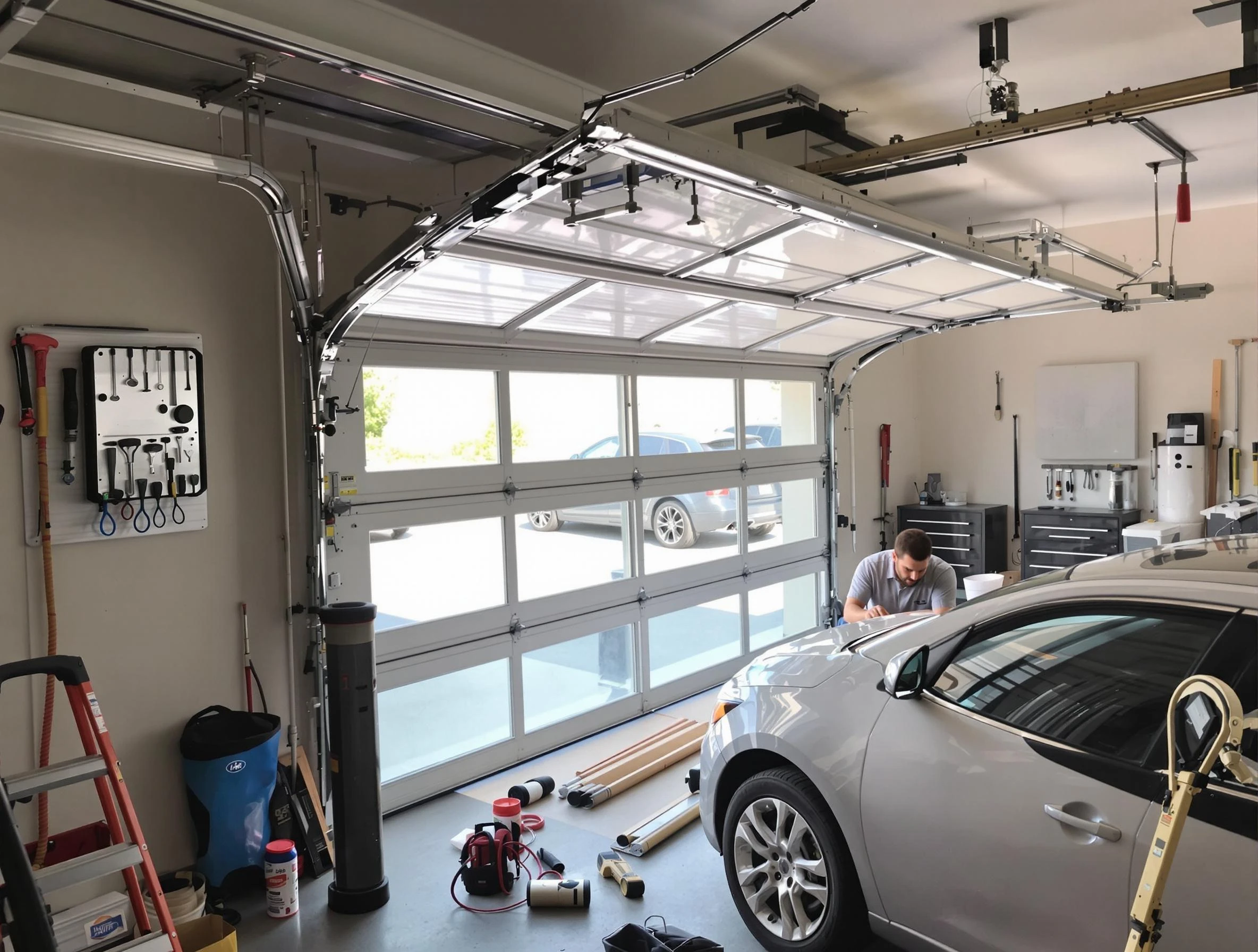 Garage door noise reduction service by Shrewsbury Garage Door Repair in Shrewsbury